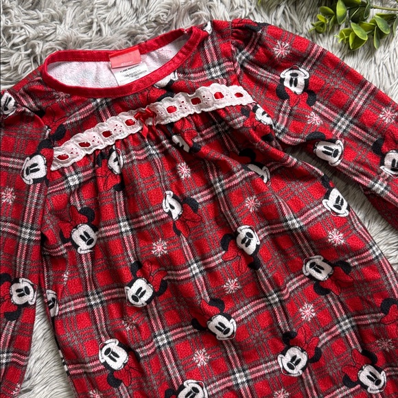 Disney Minnie Mouse Red Plaid Nightgown for Kids size 4T - Picture 2 of 5